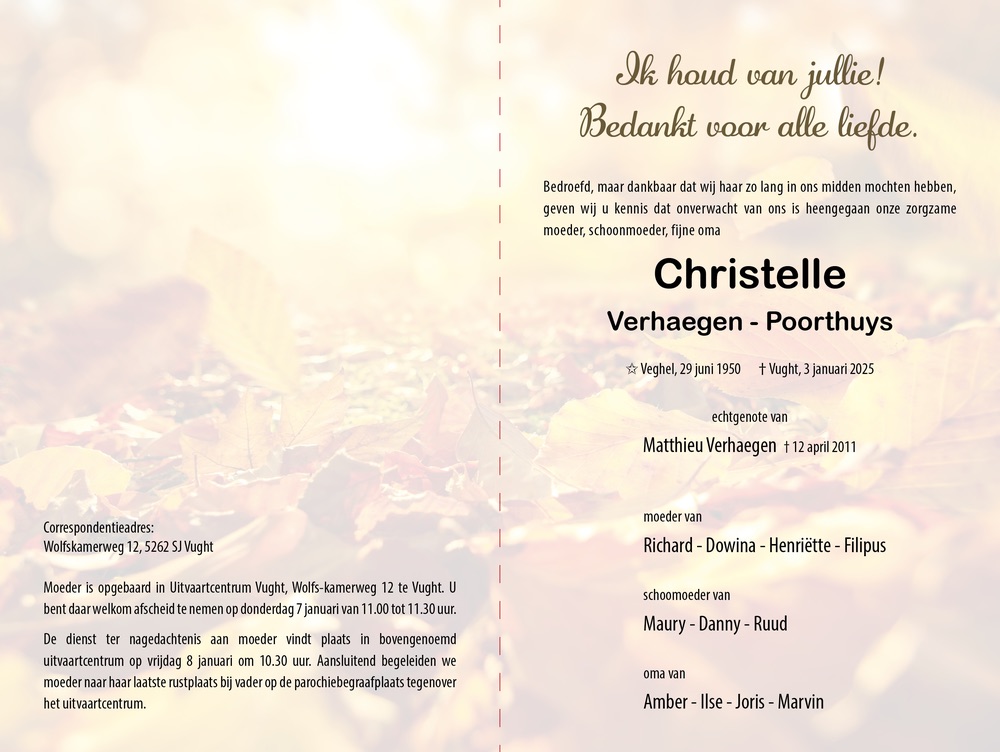Rouwkaart - Herfstpad - Afbeelding 3