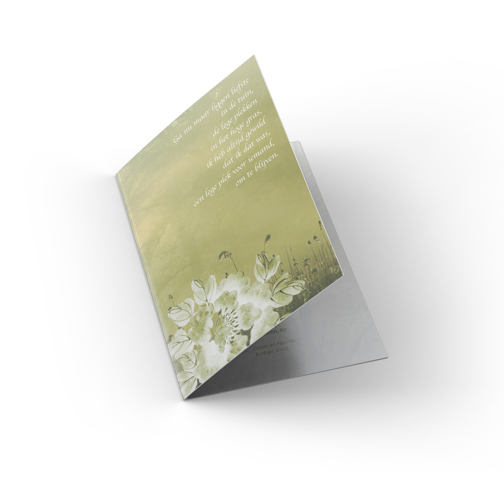 Rouwkaart - Abstracte bloemen - Afbeelding 1