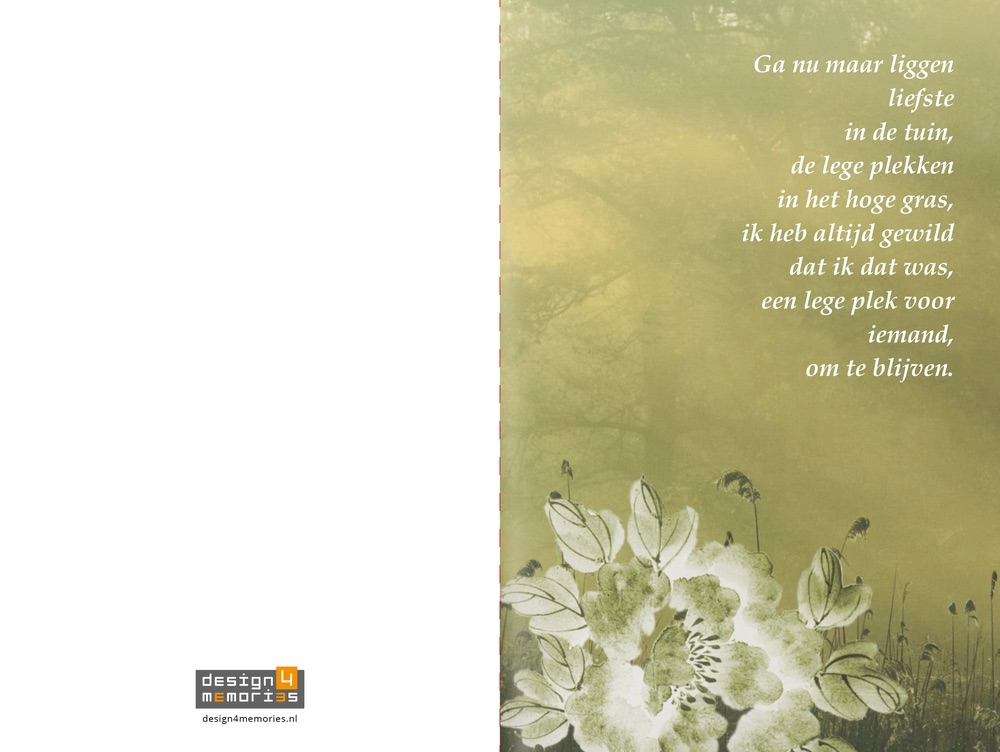 Rouwkaart - Abstracte bloemen - Afbeelding 2