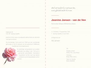 Rouwkaart - Roze rozen - Afbeelding 3