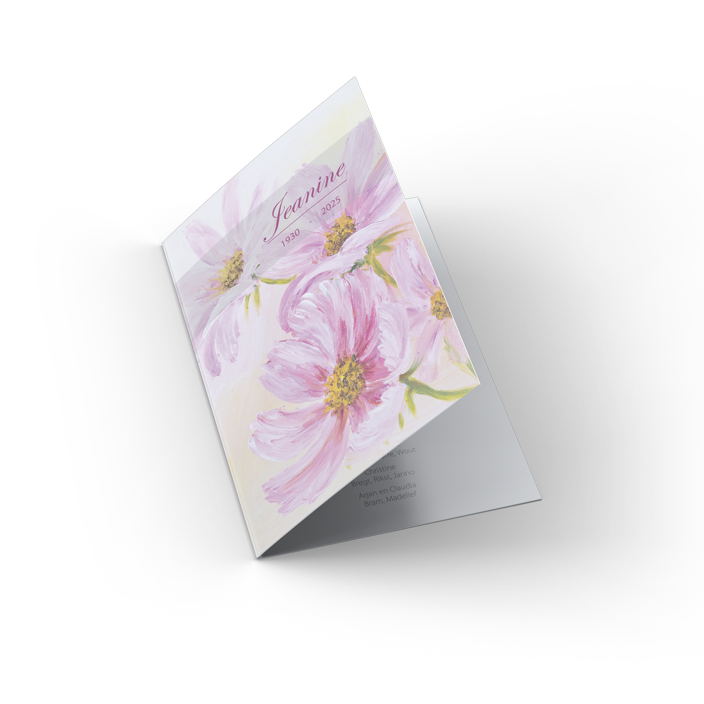 knijpen geschenk vasthoudend Rouwkaart - Bloemschildering - Design4Memories