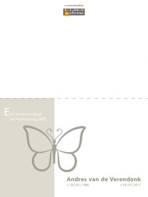 Rouwkaart - Vlinder illustratie - Afbeelding 3
