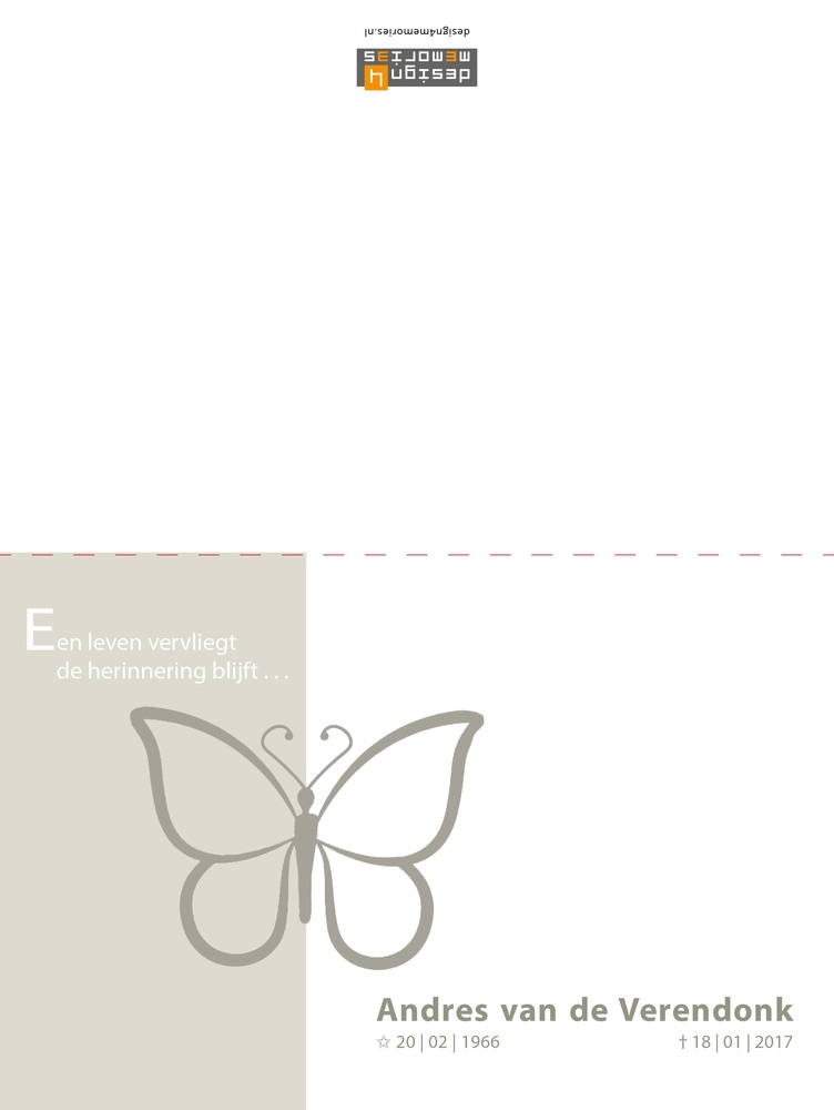 Rouwkaart - Vlinder illustratie - Afbeelding 3