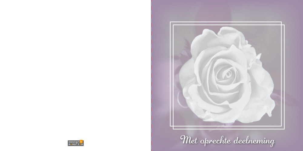 Condoleancekaart - Witte roos - Afbeelding 2
