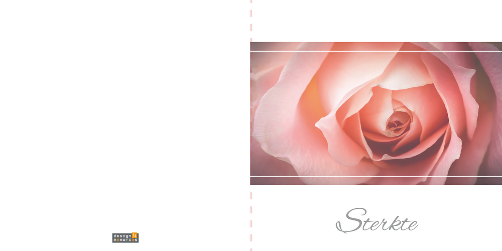 Condoleancekaart - Roze roos - Afbeelding 2